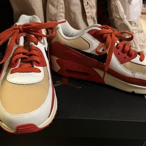 Nike Red and Tan Athletic Shoes